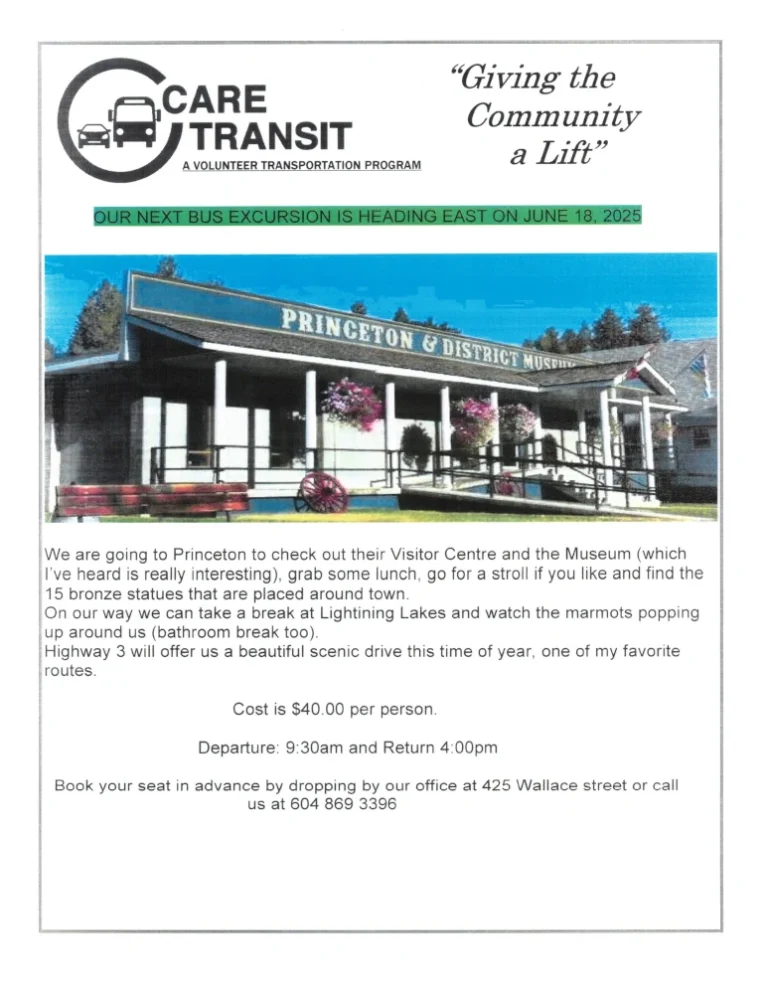 Care Transit Trip to Lightining Lakes and Princeton
